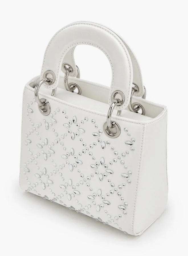 Flora Bella By Shoexpress Floral Bella Embellished Tote Bag With Detachable Strap Ramadan Collection